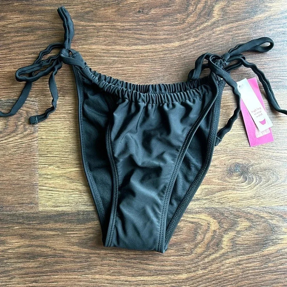 NWT Xhilaration Black Bikini Bottoms | Cheeky Bikini Bottoms | Strappy | - Picture 1 of 6